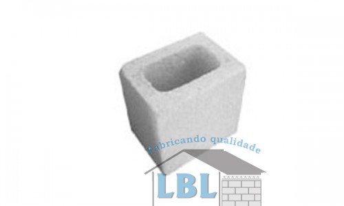 Meio bloco vazado de concreto simples para alvenaria estrutural 14 x 19 x 19