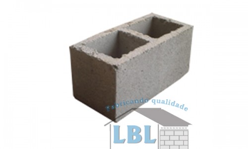 Bloco vazado de concreto simples para alvenaria 19 x 19 x 39
