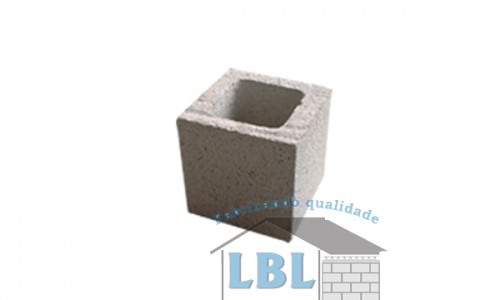 Meio bloco vazado de concreto simples para alvenaria estrutural 19 x 19 x 19